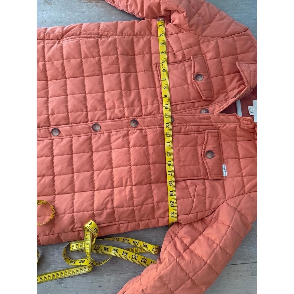 Evy's Tree Quilted Jacket Womens Size L Light Orange‎ Terra Cotta Button Front - Picture 7 of 9